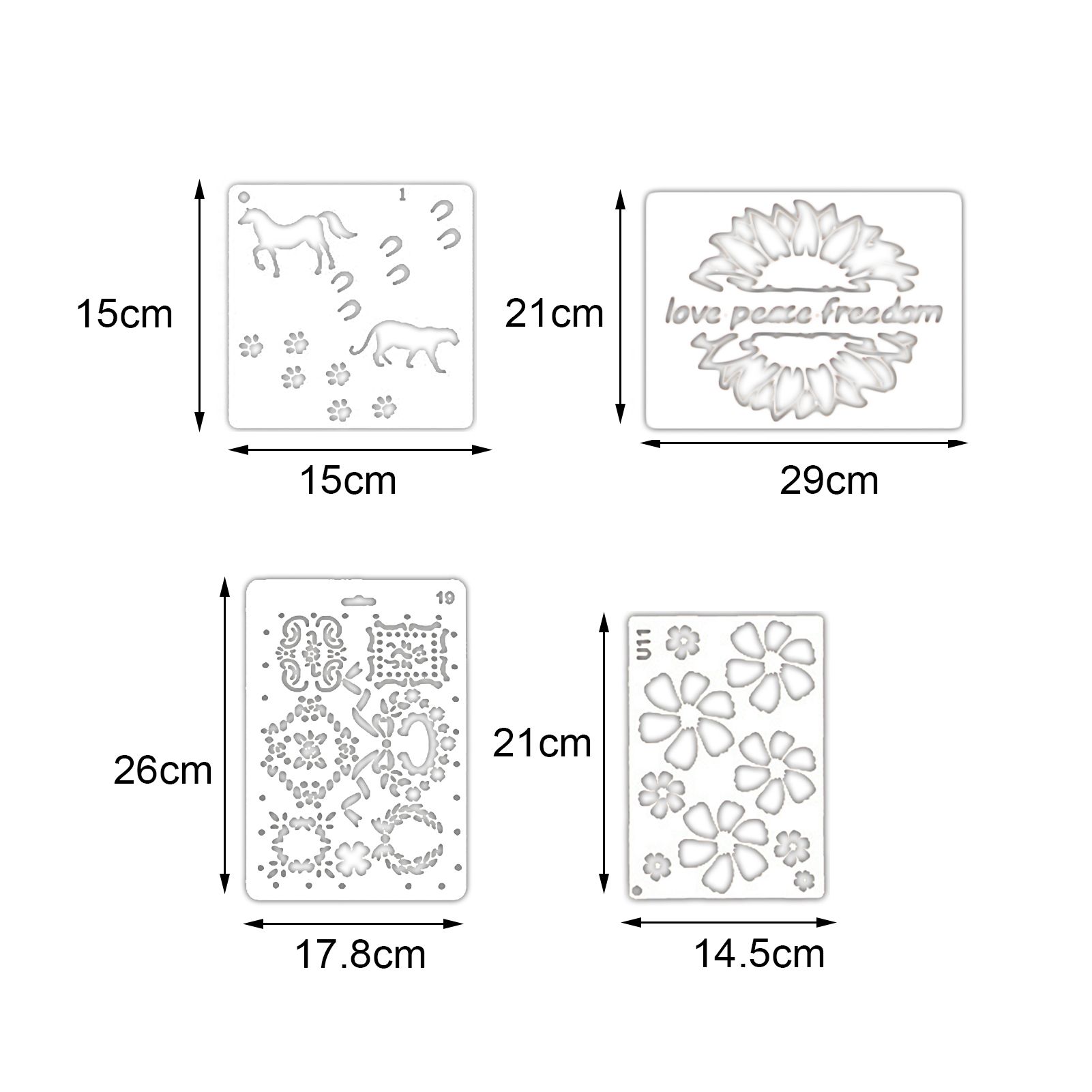 Моющиеся шаблоны для рисования. Универсальные многоразовые трафареты ...