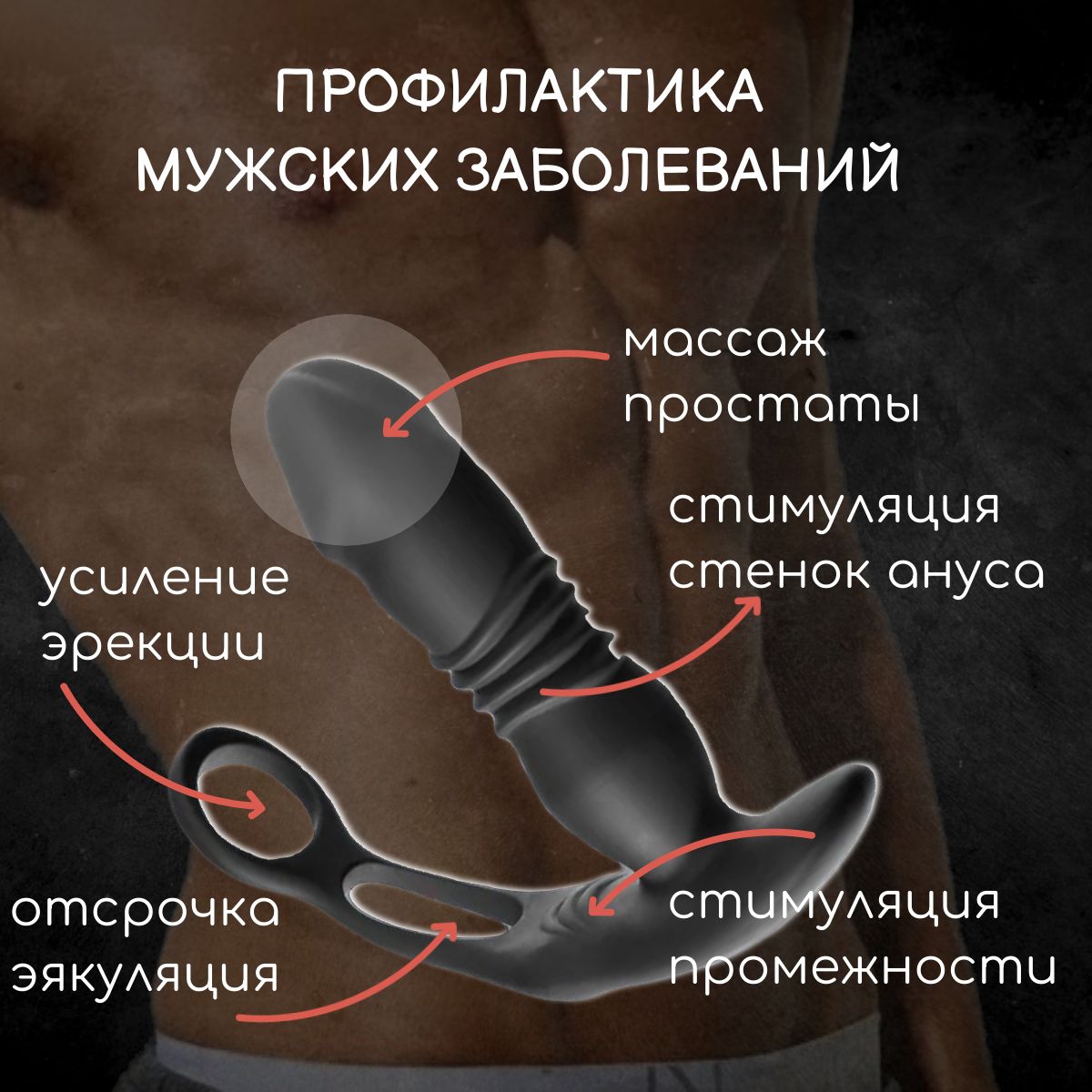 Массажер простаты мужской с эрекционным кольцом , секс-игрушка для мужчин,  10 режимов вибраций, 3 режима фрикций, черный, 17 см - купить с доставкой  по выгодным ценам в интернет-магазине OZON (1375349044)