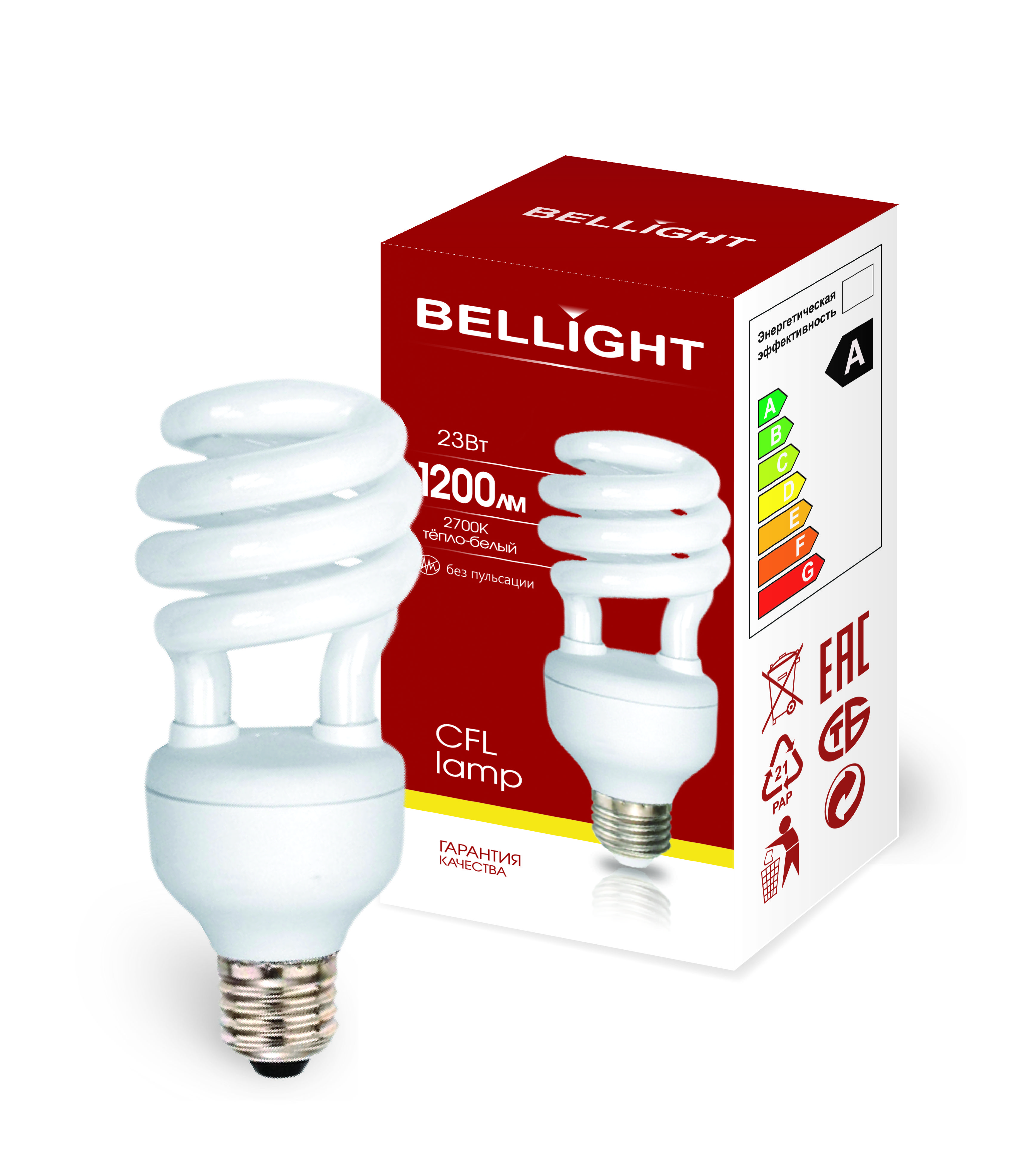 Лампа КЛЛ Bellight 230-23Вт Е27 2700К, 1шт купить на OZON по низкой ...