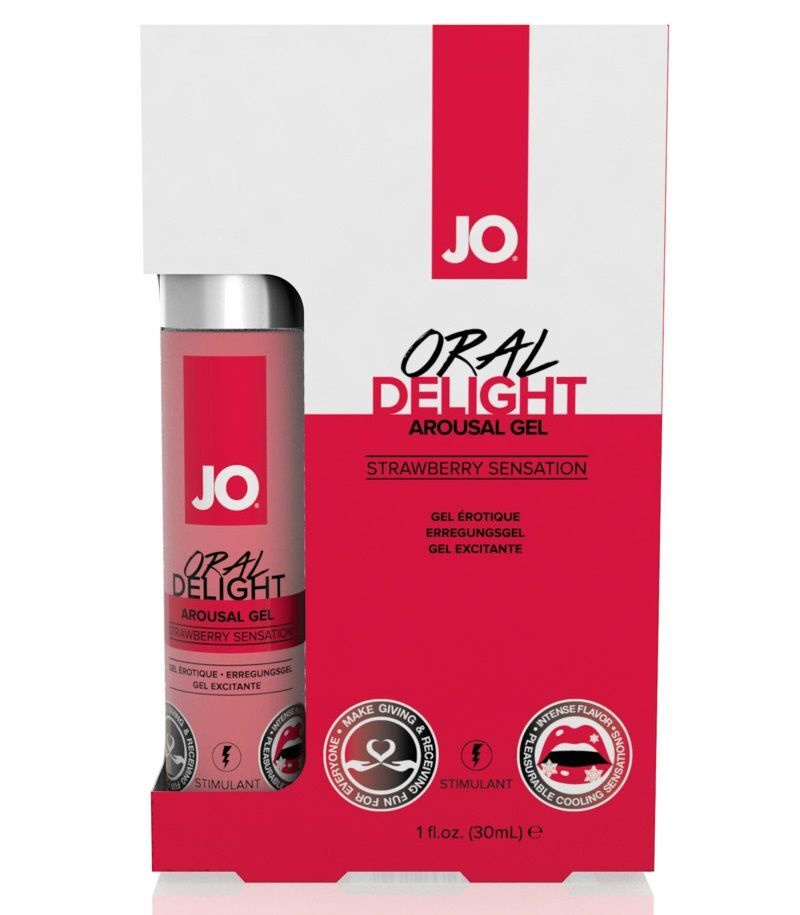 Гель для оральных ласк Oral Delight JO Strawberry клубничный, 30 мл. #1