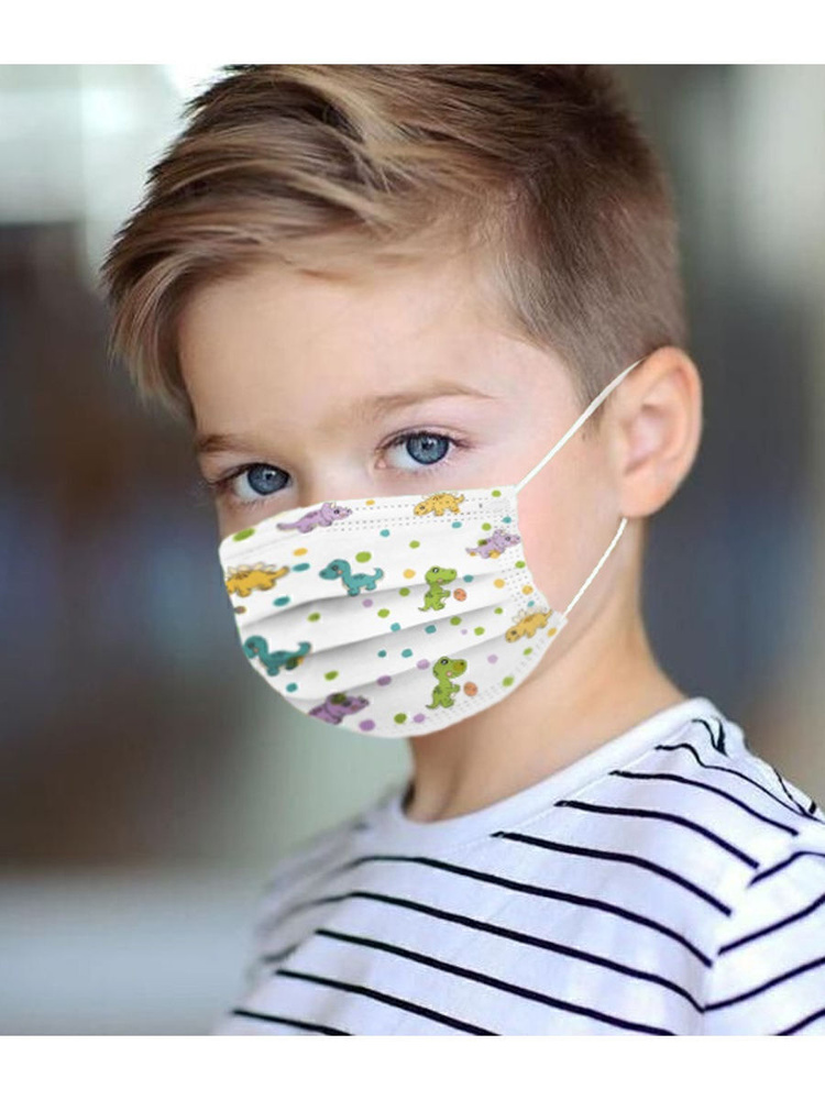 Маска медицинская ДЕТСКАЯ 50 шт. для мальчиков/ Размер 14,5х8,5 см ...