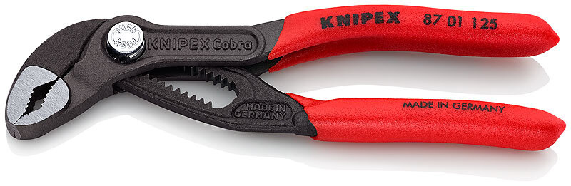 KNIPEX COBRA Клещи переставные с фиксатором, 27 мм/1 дюйм, под ключ 27 мм, L-125 мм, серые, KN-8701125 #1