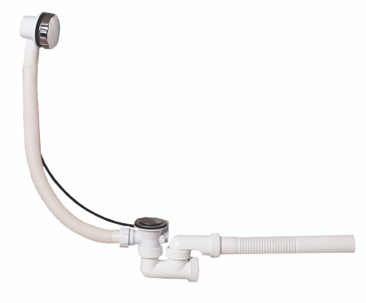 Сифон для ванн "универсал" с автомат. сливом и переливом 600 мм (1/20 ...