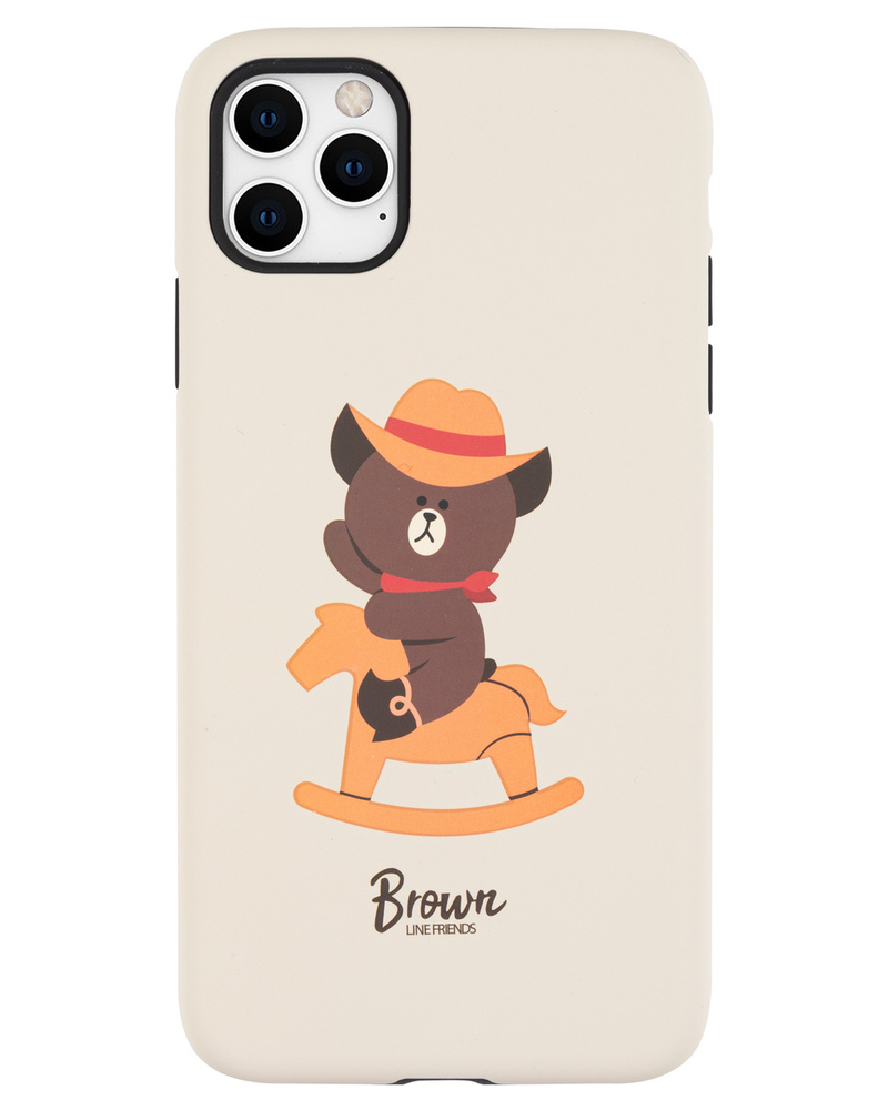 Чехол для iPhone 11 Pro Max Lucky Brown из серии Line Friends - купить с  доставкой по выгодным ценам в интернет-магазине OZON (227562603)