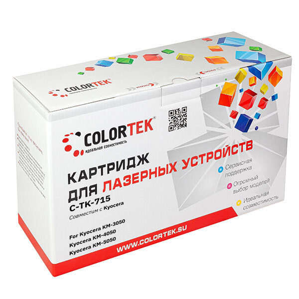 Картридж лазерный Colortek CT-TK-715 для принтеров Kyocera #1