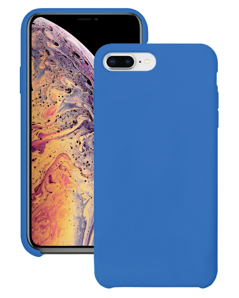 Силиконовый чехол для Apple iPhone 7 Plus / Apple iPhone 8 Plus / Silicone  Case DF на Айфон с бархатистым покрытием внутри, Светло-синий - купить с  доставкой по выгодным ценам в интернет-магазине OZON (242186092)