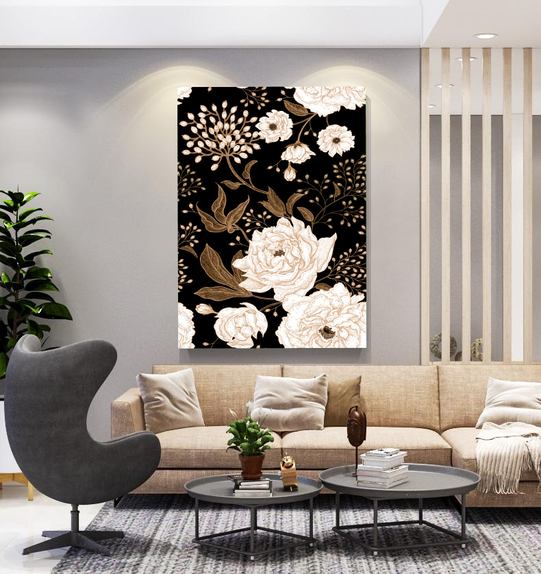 КартинуМне! Картина "Цветы на черном" 60x80 см #1