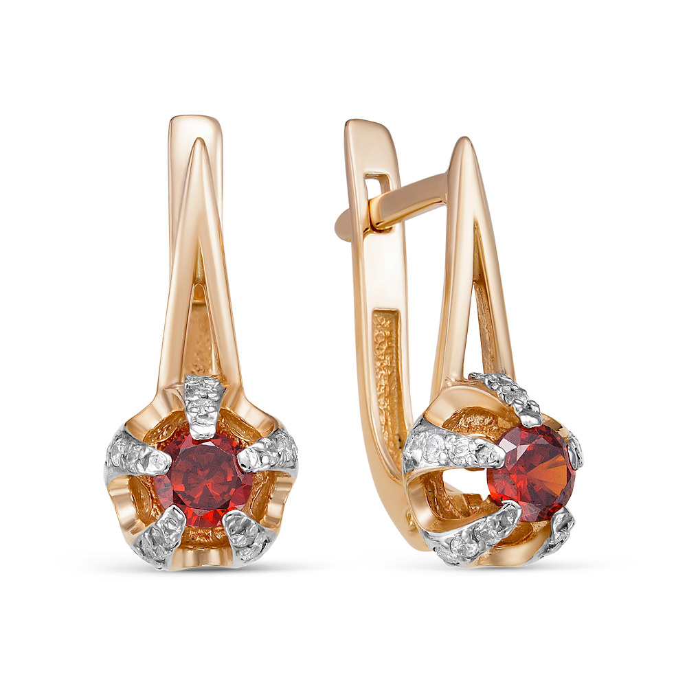 ПРОБА Серьги серебро 925 позолоченное со вставками - купить с доставкой ...