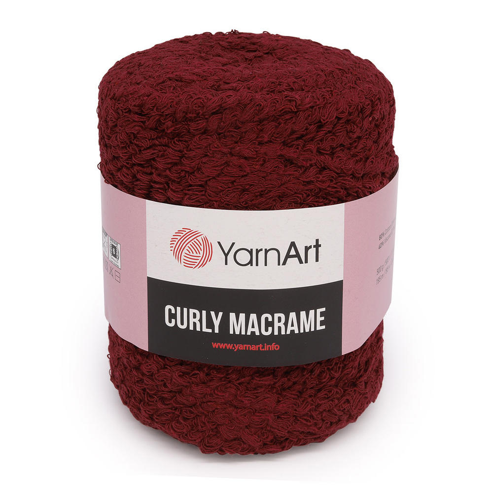 Пряжа YarnArt Curly Macrame Ярнарт Кудрявая Макраме буклированная Хлопок,  781 бордо, 500 гр 195 м, 2 шт/упак - купить с доставкой по выгодным ценам в  интернет-магазине OZON (271050858)