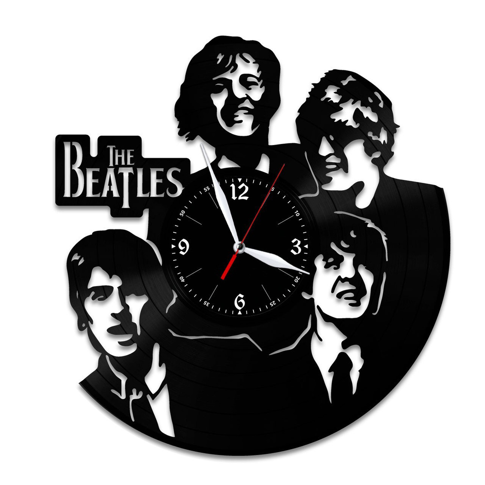Настенные часы из виниловой пластинки "The Beatles" #1