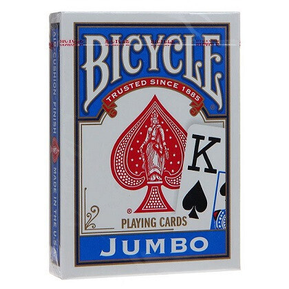 Игральные карты Bicycle Jumbo Rider Back (крупный индекс, синие), 1 колода  #1