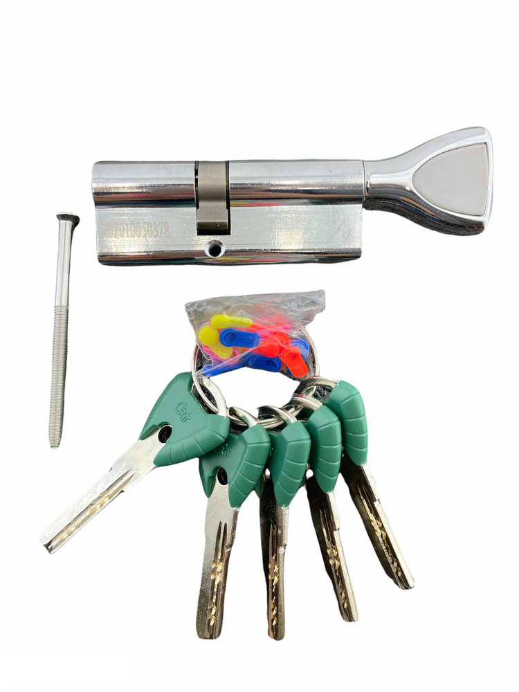 Цилиндровый механизм (личинка замка) V-238(35/45H) Хп Crit, ключ-вертушка, цвет хром полированный  #1