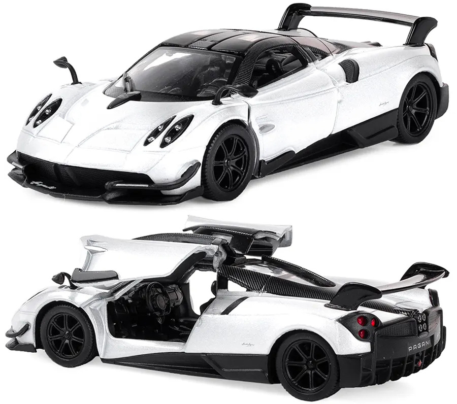 Машинка металлическая Kinsmart 1:38 2016 Pagani Huayra BC 5400DKT инерционная, двери открываются / Белый #1