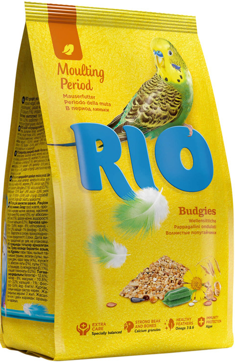 Корм для птиц RIO BUDGIES корм для волнистых попугаев в период линьки (500 гр)  #1