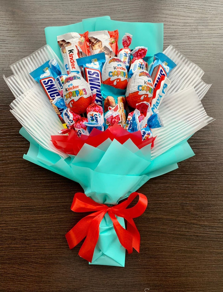 Букет из сладостей Киндер Сюрприз, подарочный набор Подарок на 8 марта  - купить с доставкой по выгодным ценам в интернет-магазине OZON (312443673)
