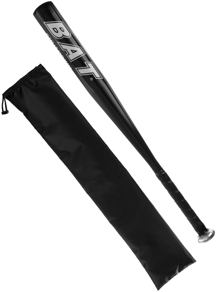 Бита бейсбольная алюминиевая Fitroots Bat 30"(76 см), чехол в комплекте, черная  #1