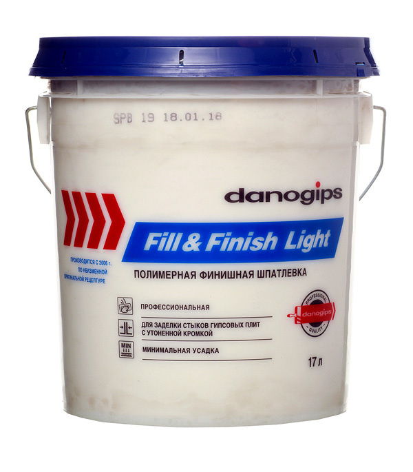Шпатлевка Danogips Fill&Finish Light универсальная облегченная 17 л/20,9 кг  #1