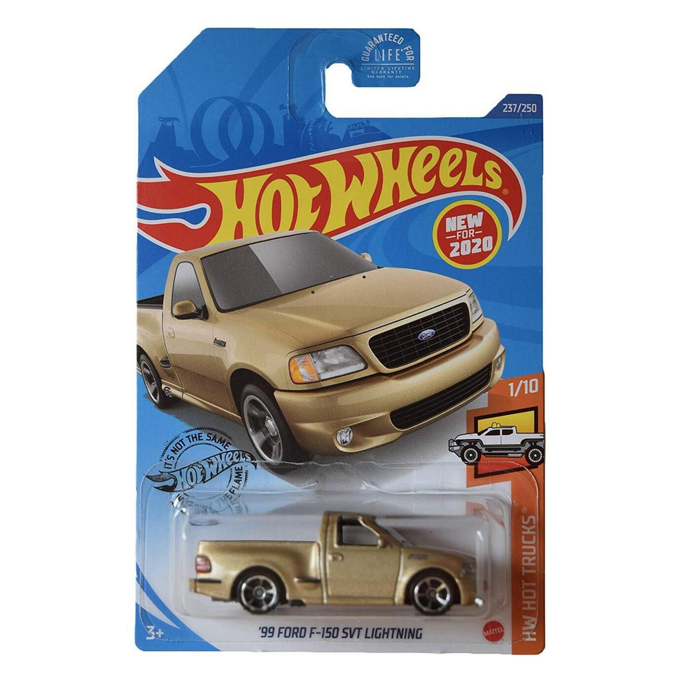 Hot Wheels Базовая машинка 99 Ford F 150 SVT Lightning, золотой