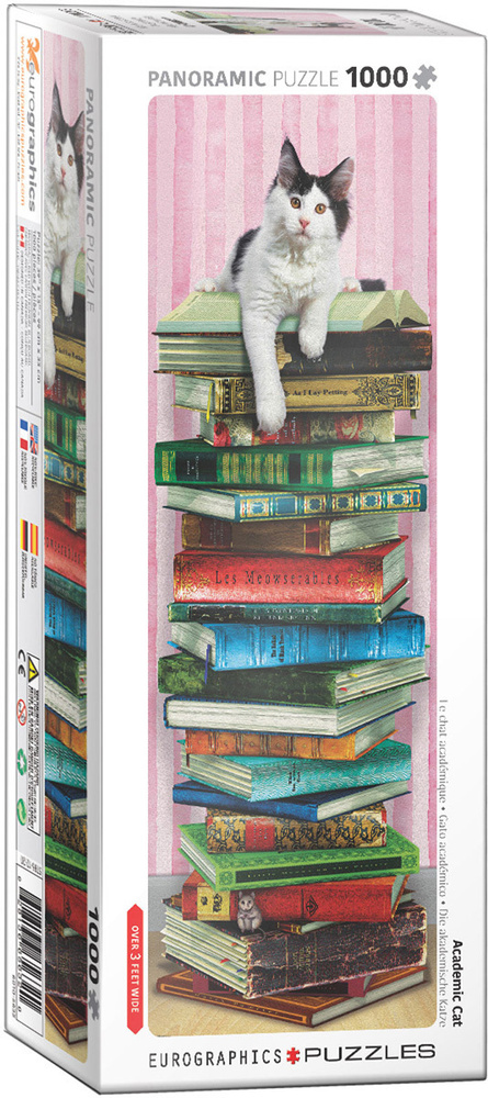 Пазл Eurographics 1000 деталей, элементов: Кот академик (Panoramic Puzzles) #1