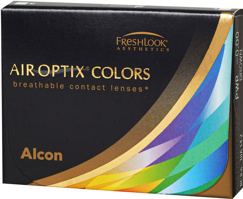 Цветные контактные линзы ALCON, AIR OPTIX COLORS, GREEN, ежемесячные, -2.75 / 14.2 / 8.6 / 2 шт.  #1