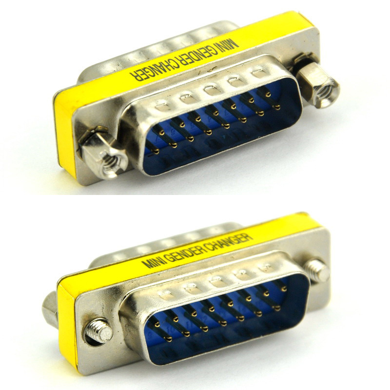 Адаптер переходник GSMIN DB15-2 VGA (M) - VGA (M) (Серебристый ...