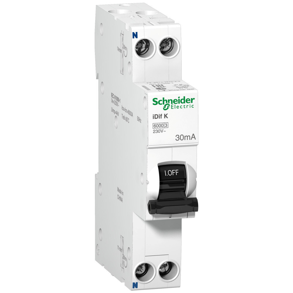 Дифференциальный автоматический выключатель Schneider Electric ACTI9 iDif K 6КА 25A C 30МA AC  #1
