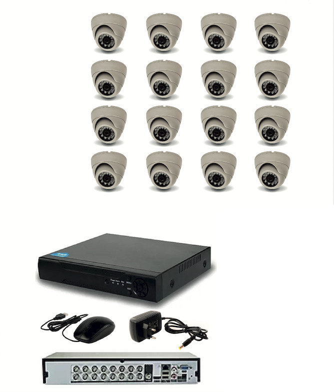Готовый AHD комплект видеонаблюдения на 16 внутренних камер 5мП c ИК подсветкой до 20м  #1