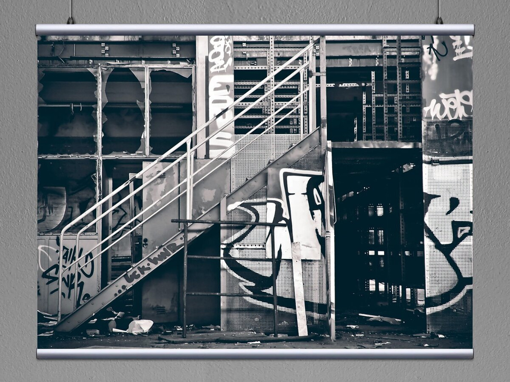 Картина на холсте Фабрика, потерянные места, истекший 120x90 см. с  алюминиевым подвесом, в тубусе - купить по низкой цене в интернет-магазине  OZON (493673337)