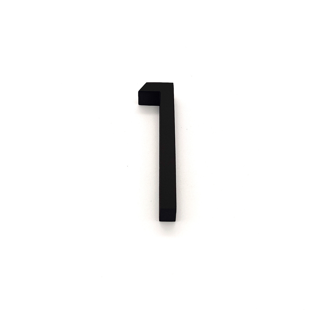 Объемная Цифра на дверь на клейкой основе " 1 " размер 7,5см, цвет: черный  #1