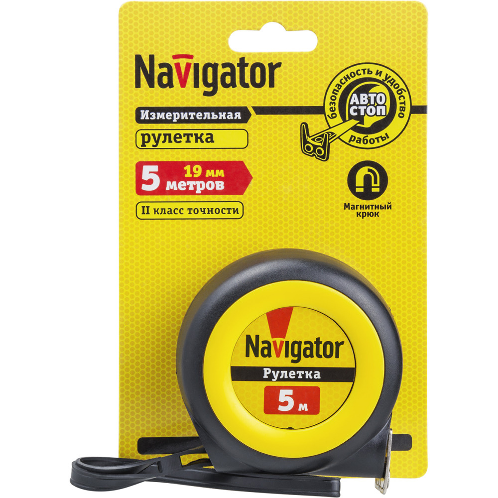 Navigator Измерительная рулетка Строительная 5м x 19мм #1