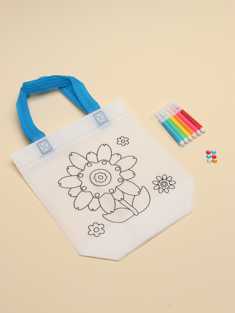 Набор для детского творчества сумка шоппер-раскраска с фломастерами. -  купить с доставкой по выгодным ценам в интернет-магазине OZON (563515833)