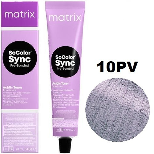 Matrix Color Sync Гелевый тонер с кислотным РН для волос 10PV очень очень светлый блондин жемчужный перламутровый #1