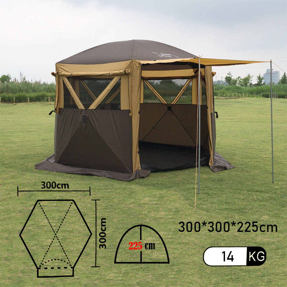 Шестиугольный полуавтоматический шатер с полом Mimir2905-S / Шатер  туристический 300х300х225 см (один вход) - купить с доставкой по выгодным  ценам в интернет-магазине OZON (574386258)