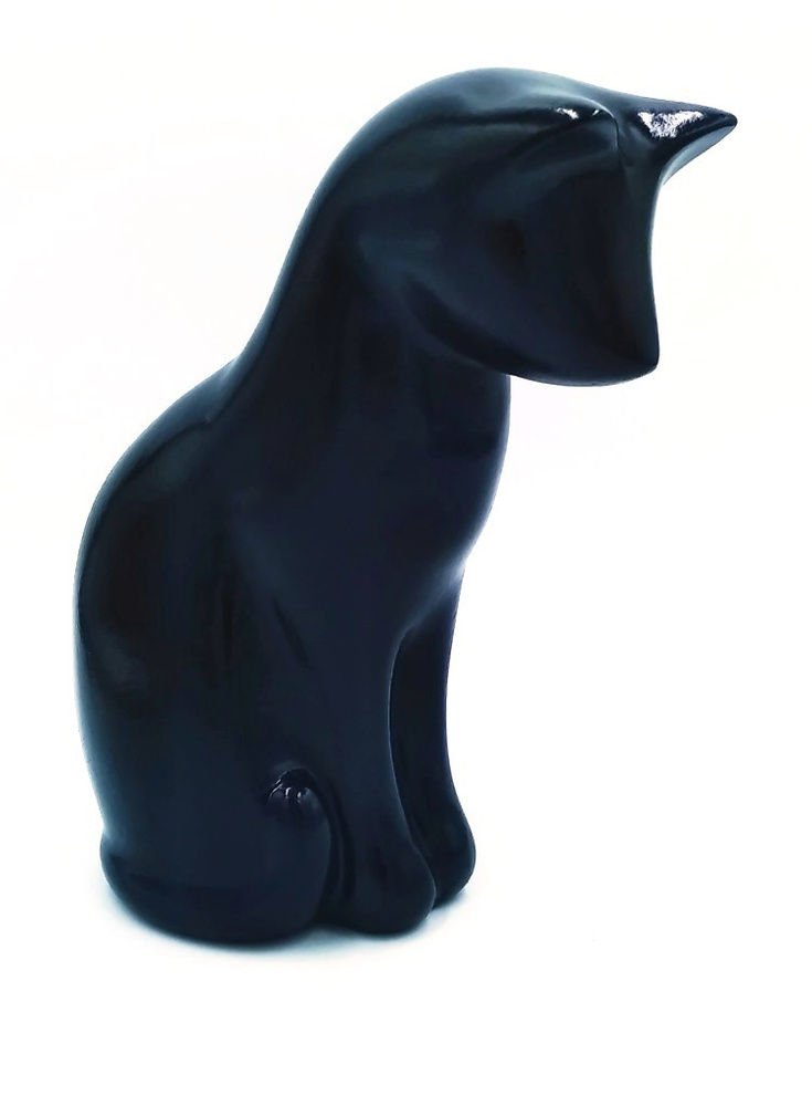 Статуэтка Кошка черная 17,5см гипсовая #1