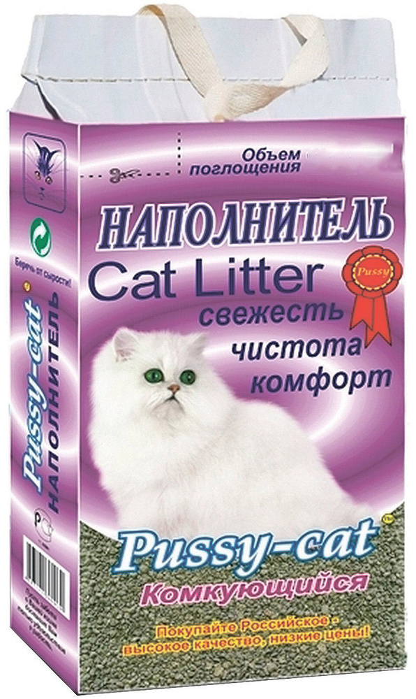 Наполнитель Pussy-Cat Cat Litter для кошек, комкующийся, 4.5л, 2 кг #1