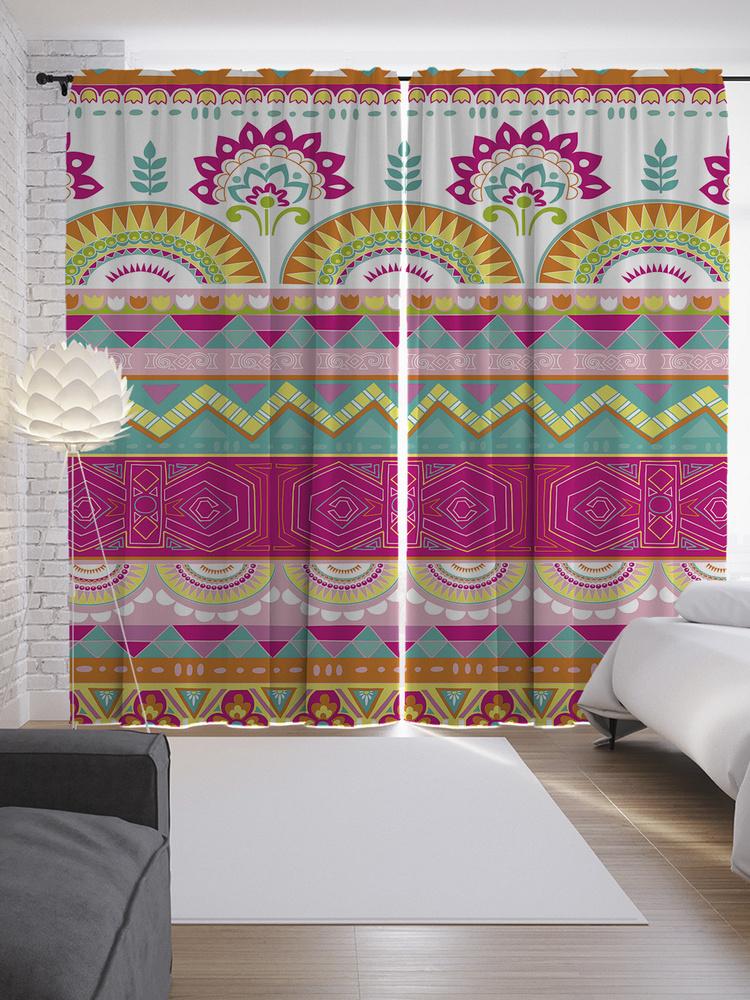 Фотошторы для кухни и спальни JoyArty "Мексиканские мотивы", 2 полотна со шторной лентой шириной по 145 #1