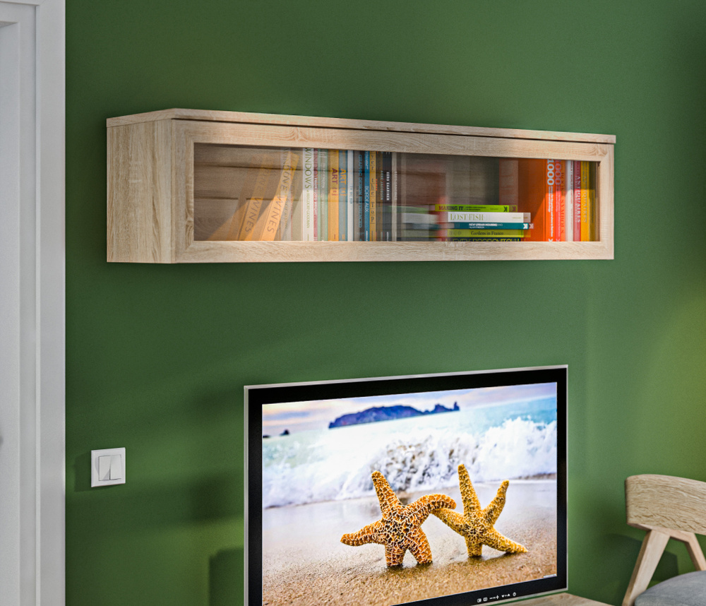 Полка СТОЛПЛИТ Настенная, 140х35х35 см, 1 шт.Коричневый, БежевыйРоссия ...