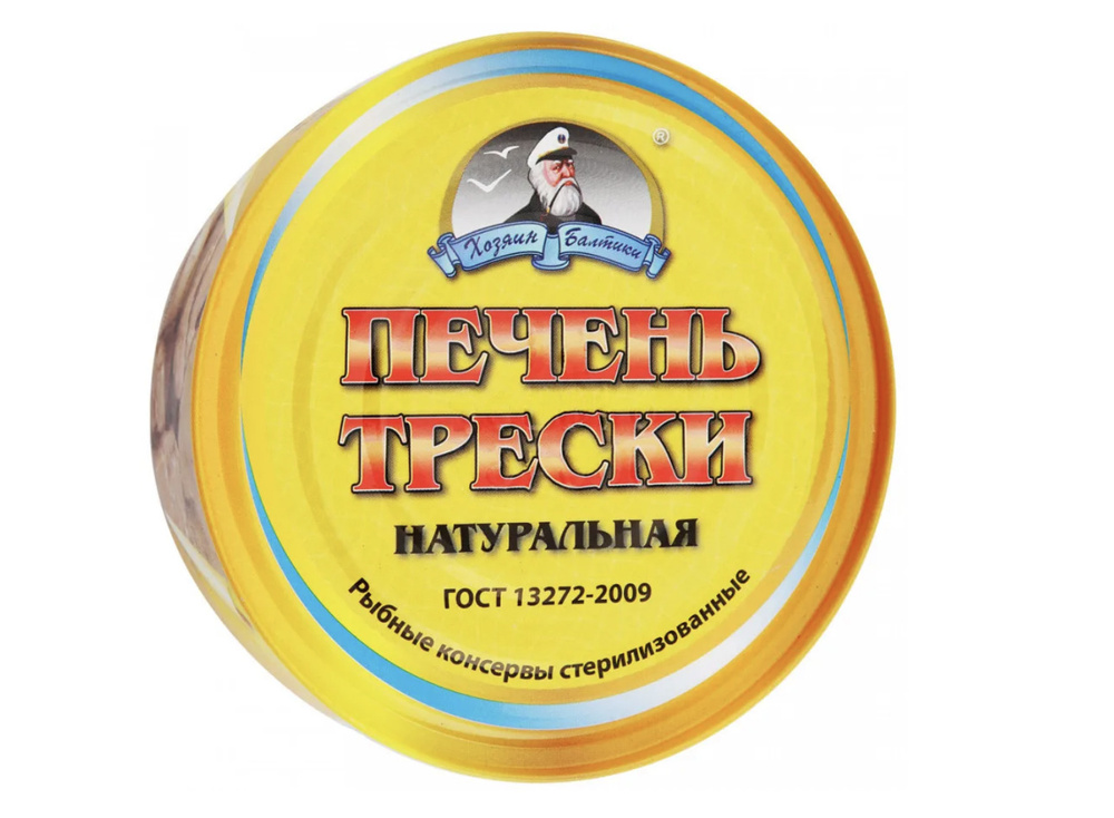 ХОЗЯИН БАЛТИКИ Печень трески натуральная ж/б 230 г, 5 шт. - купить с ...
