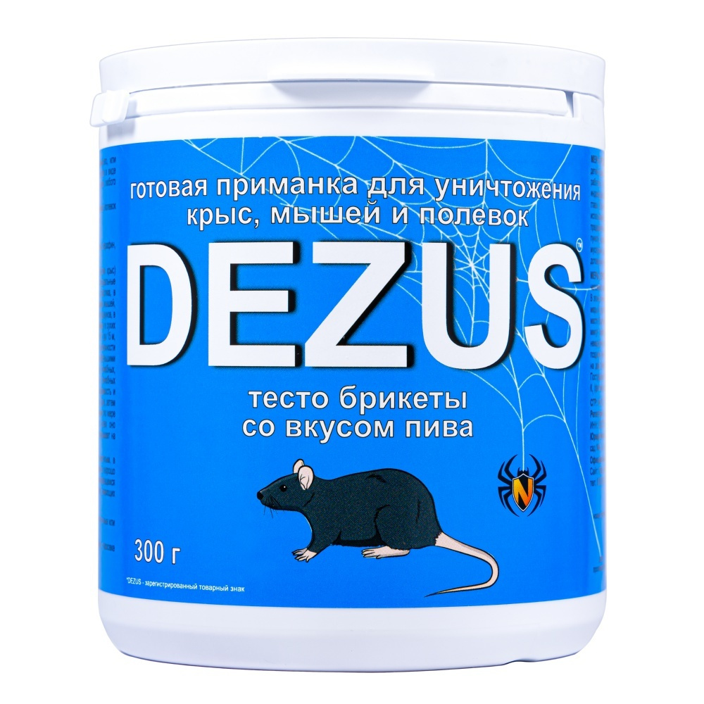 Dezus (Дезус) приманка от грызунов, крыс и мышей (тесто брикеты) (пиво),  300 г