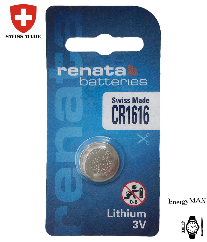 Renata Батарейка CR1616, Литиевый тип, 3 В, 1 шт - купить с доставкой ...