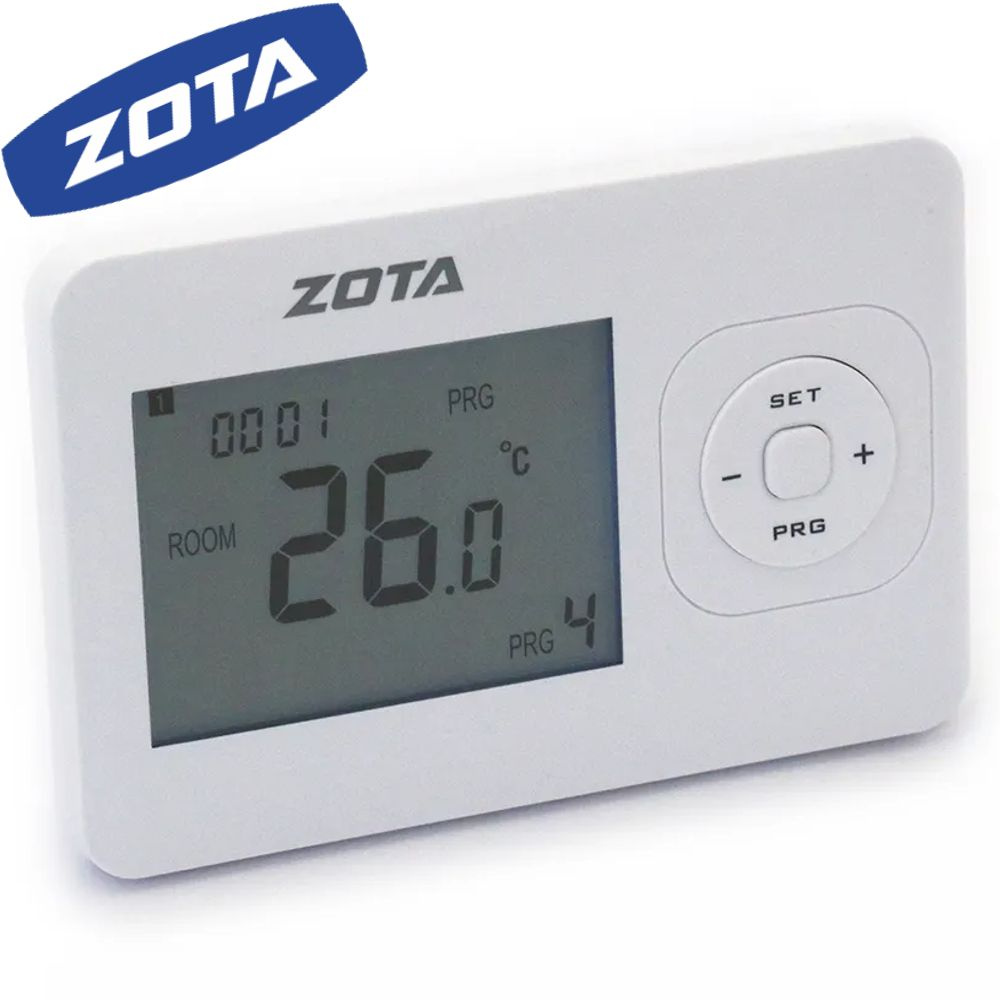 Термостат для котла ZT-02H комнатный ПРОВОДНОЙ. Датчик температурный (терморегулятор), цвет белый / ЗОТА #1