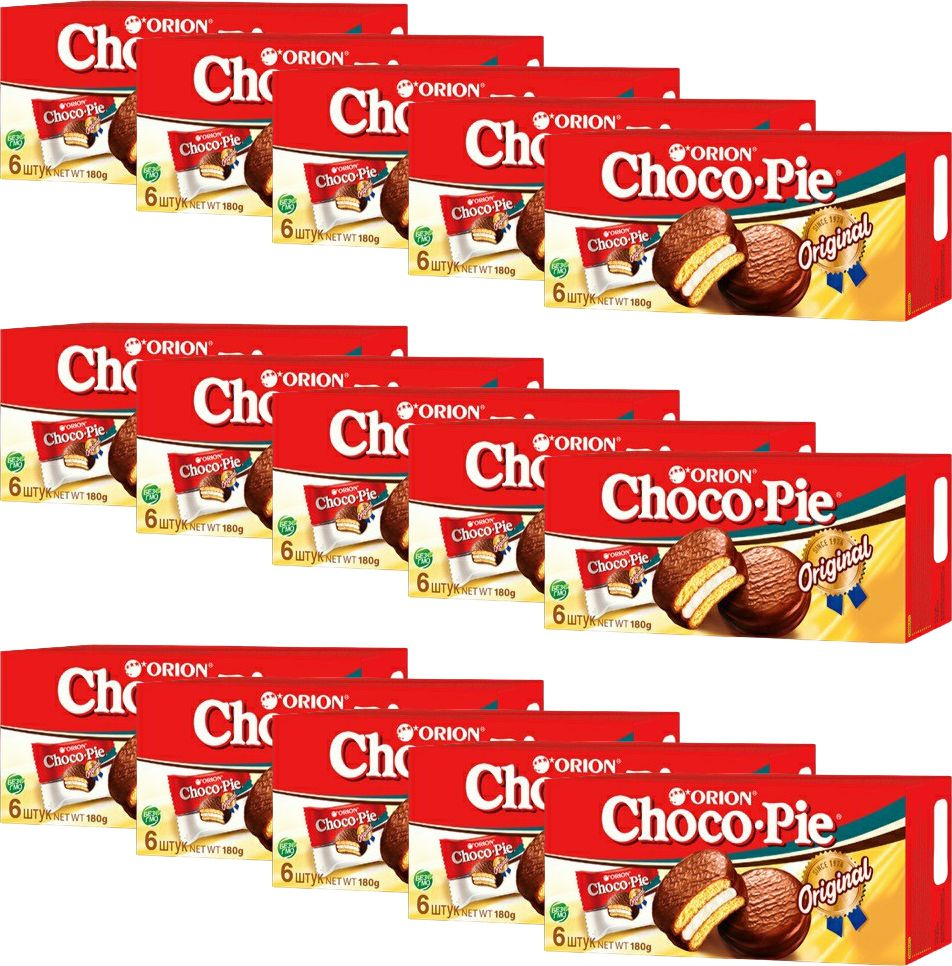 Печенье Orion Choco-pie в глазури 30 г х 6 шт, комплект: 15 упаковок по 180 г  #1