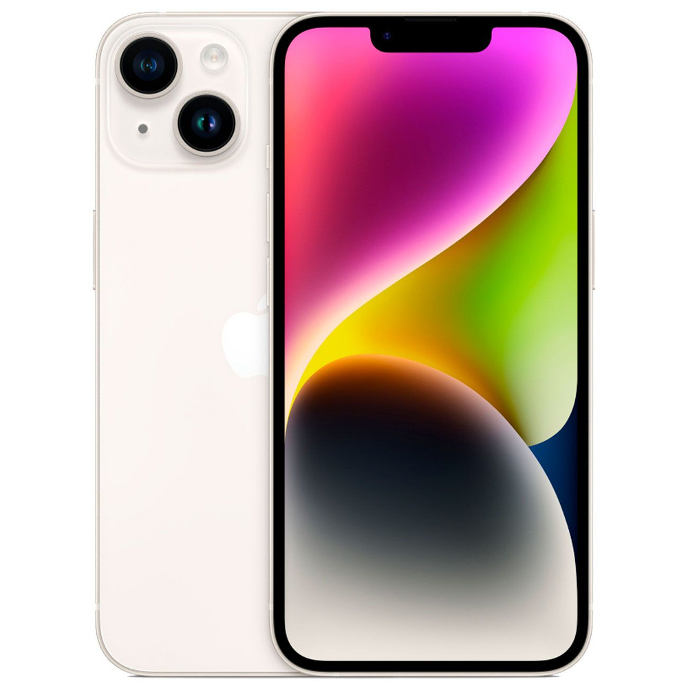 Apple Смартфон iPhone 14 Сияющая звезда/Starlight, 6/512 ГБ, белый