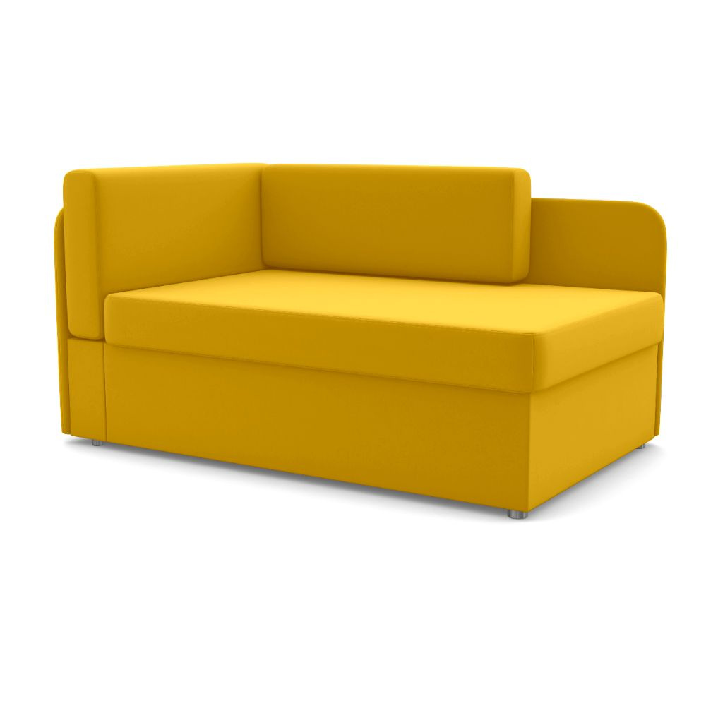 Диван-кровать Компакт Левый ФОКУС- мебельная фабрика 135х83х61 см желтый текстурный  #1