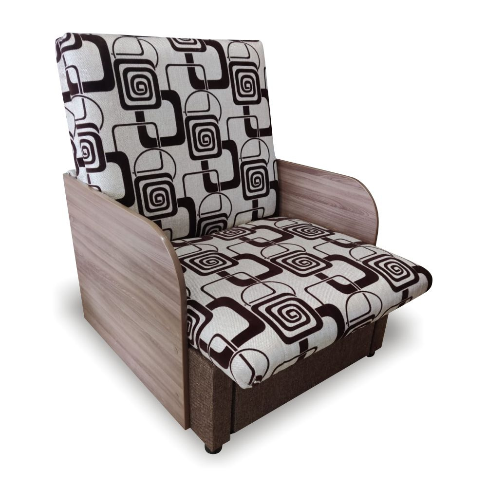 Кресло-кровать Глобус_ЛДСП_75_бежевая рогожка квадрат, 75х90х95 см ...