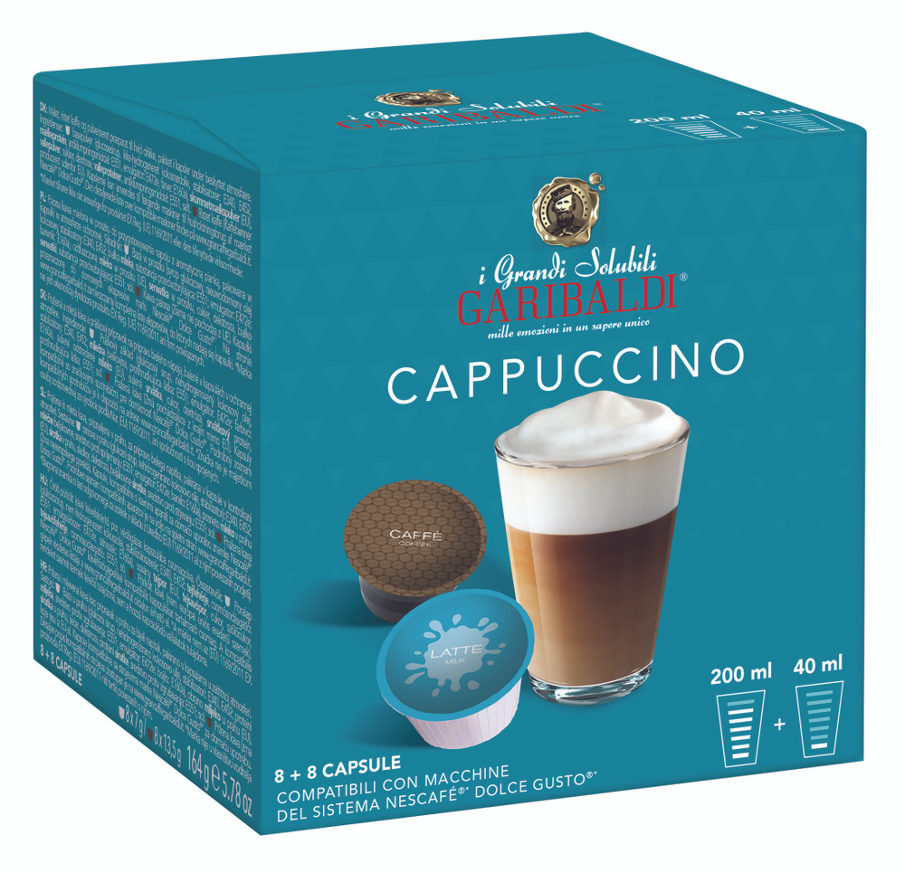 Кофе в капсулах молотый GARIBALDI CAPPUCCINO, для системы DOLCE GUSTO, 16 шт.  #1