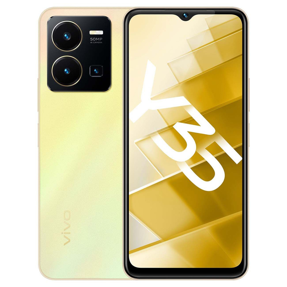 Vivo Смартфон Y35 4/64GB золотой рассвет 4/64 ГБ, золотой