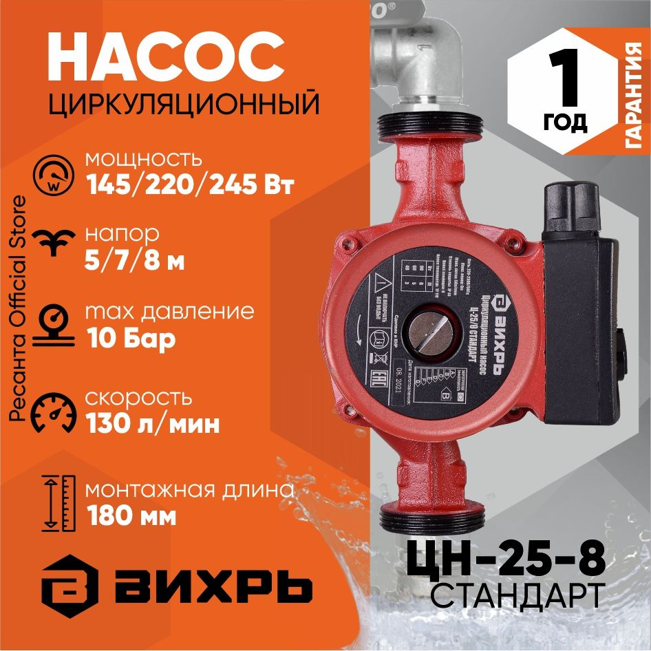 Циркуляционный насос Ресанта V324CNPROF, 220 л/мин - купить по выгодной  цене в интернет-магазине OZON (818932648)