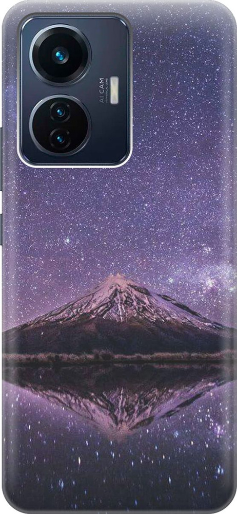 Силиконовый чехол на Vivo T1 / Виво Т1 с принтом "Гора и звездное небо ...