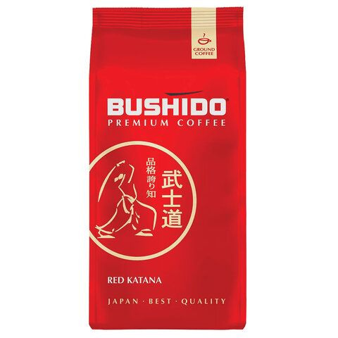 Кофе молотый BUSHIDO "Red Katana", натуральный, 227 грамм, 100% арабика, вакуумная упаковка  #1